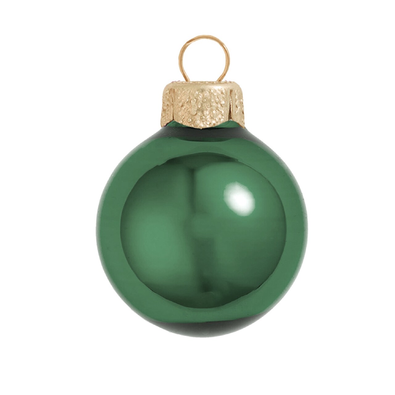 Whitehurst Mini Shiny Finish Glass Christmas Ball Ornaments - 1.5" (40mm) - Emerald Green - 40ct